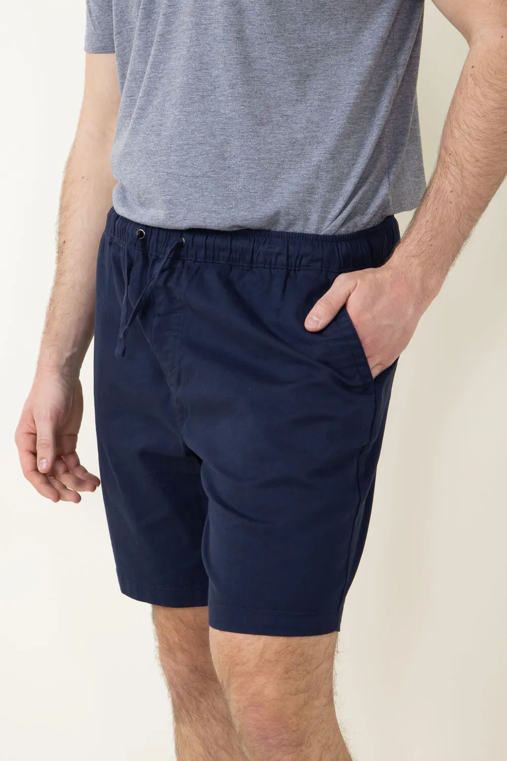Stretch Pull On Shorts for Men in Navy Blue | MR-S22-01-NAVY sold by Glik’s product image thumbnail 3