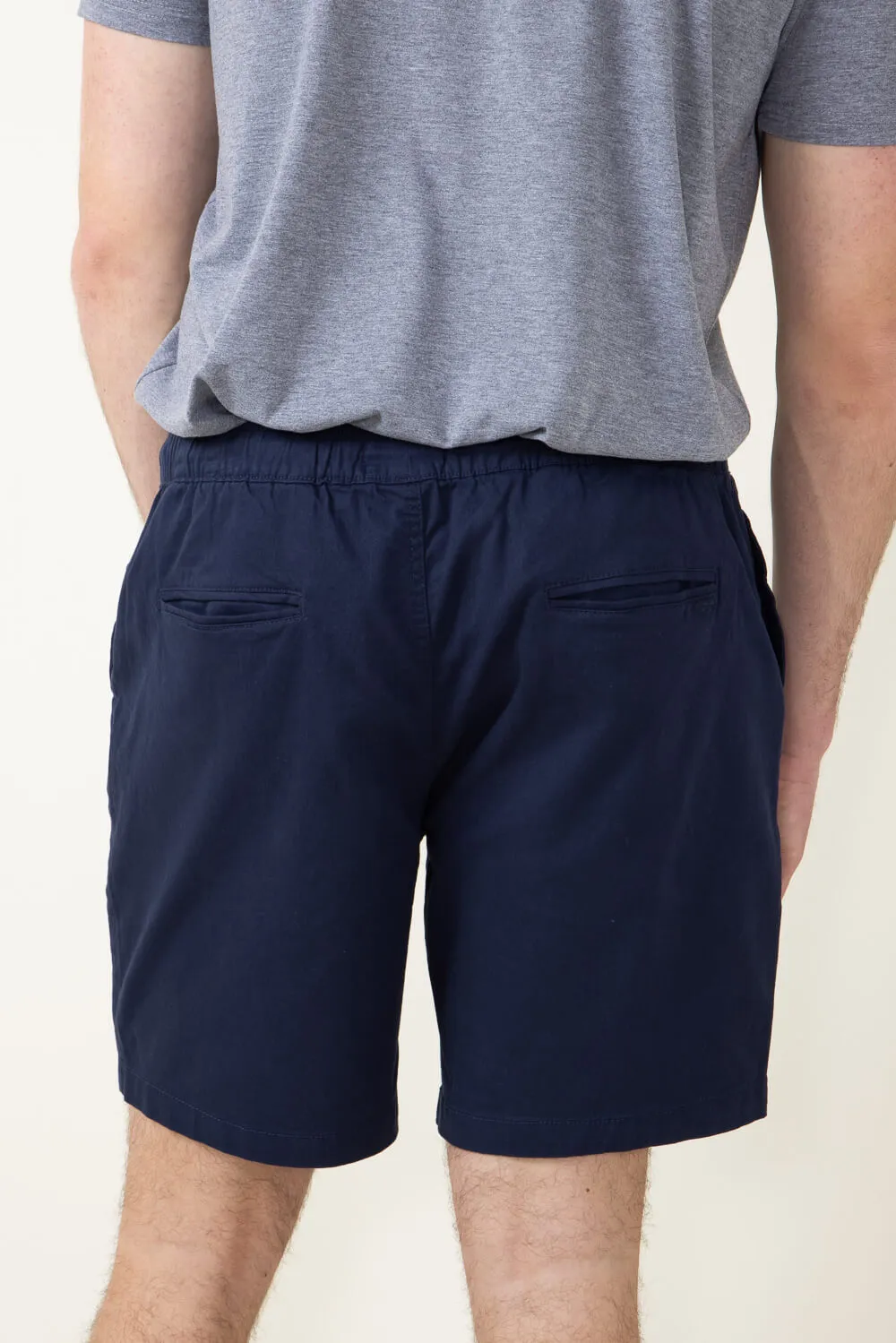 Stretch Pull On Shorts for Men in Navy Blue | MR-S22-01-NAVY sold by Glik’s product image thumbnail 2