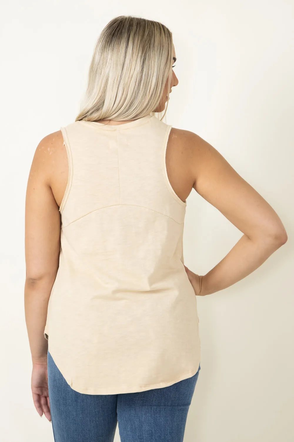 Thread & Supply Manning Tank Top for Women in Beige | T1510CPRTS-BLEACHEDSHORTBREAD sold by Glik’s product image thumbnail 2