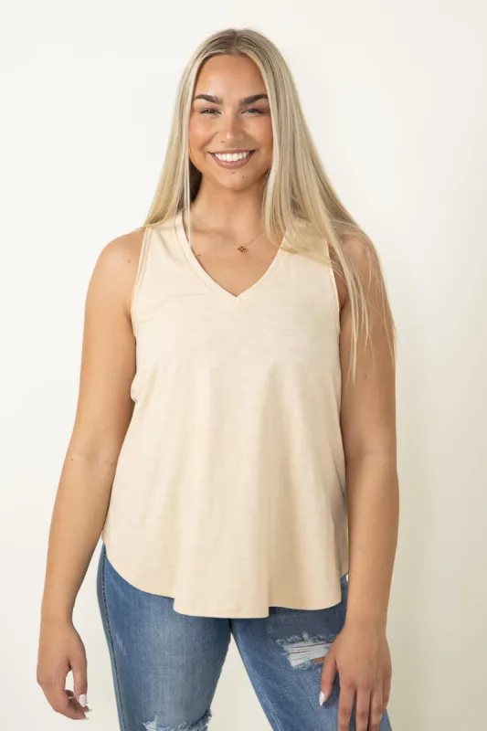 Thread & Supply Manning Tank Top for Women in Beige | T1510CPRTS-BLEACHEDSHORTBREAD sold by Glik’s