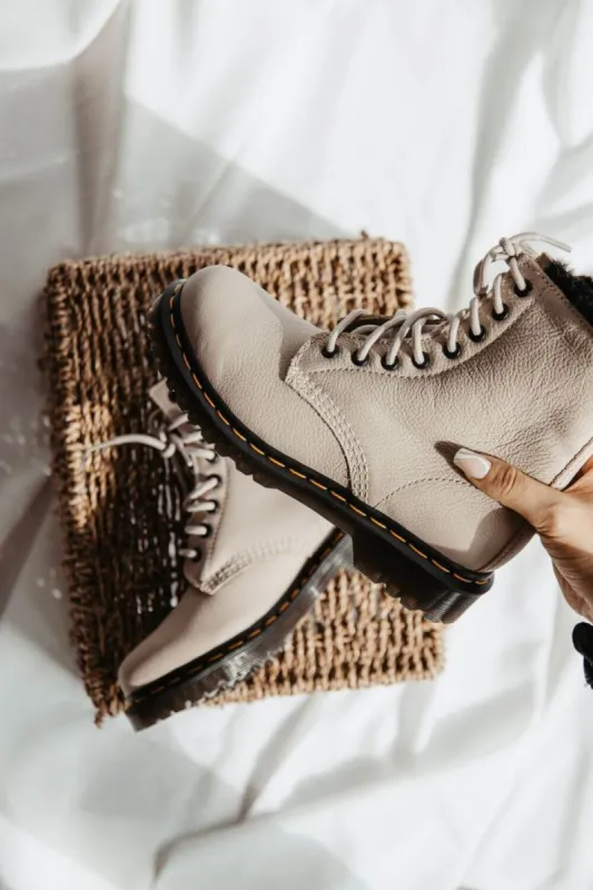 Dr. Martens Serena Vintage Lined Boots for Women in Taupe  | 31301348 sold by Glik’s