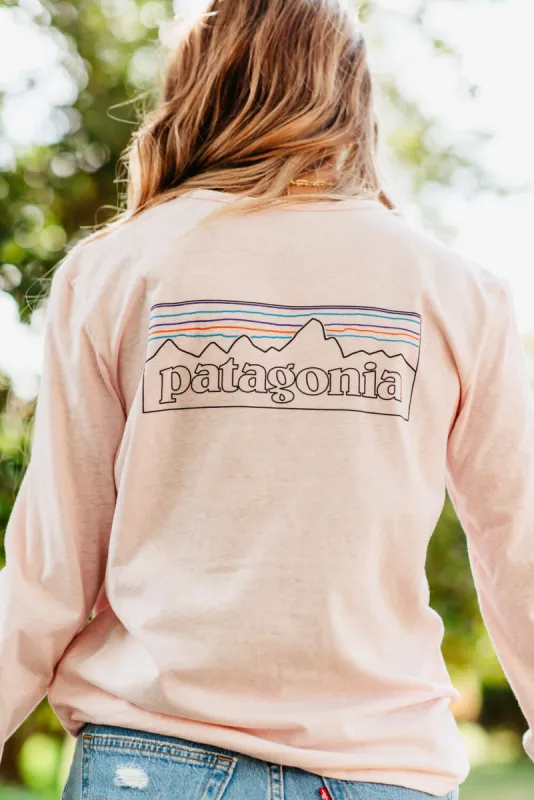 Patagonia Women’s Long Sleeve P-6 Responsibili-Tee T-Shirt in Pink | 37603-POLW sold by Glik’s