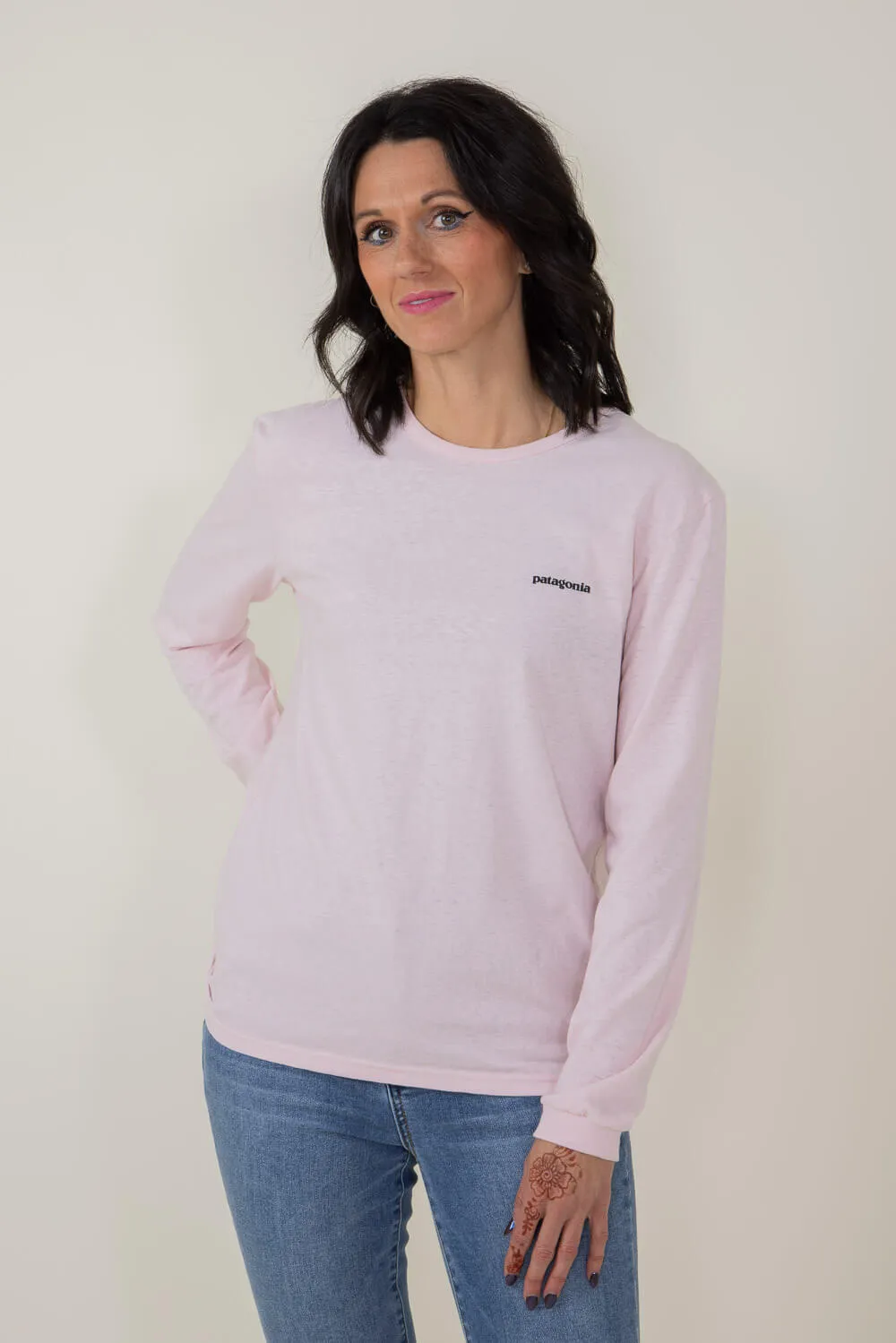 Patagonia Women’s Long Sleeve P-6 Responsibili-Tee T-Shirt in Pink | 37603-POLW sold by Glik’s product image thumbnail 2