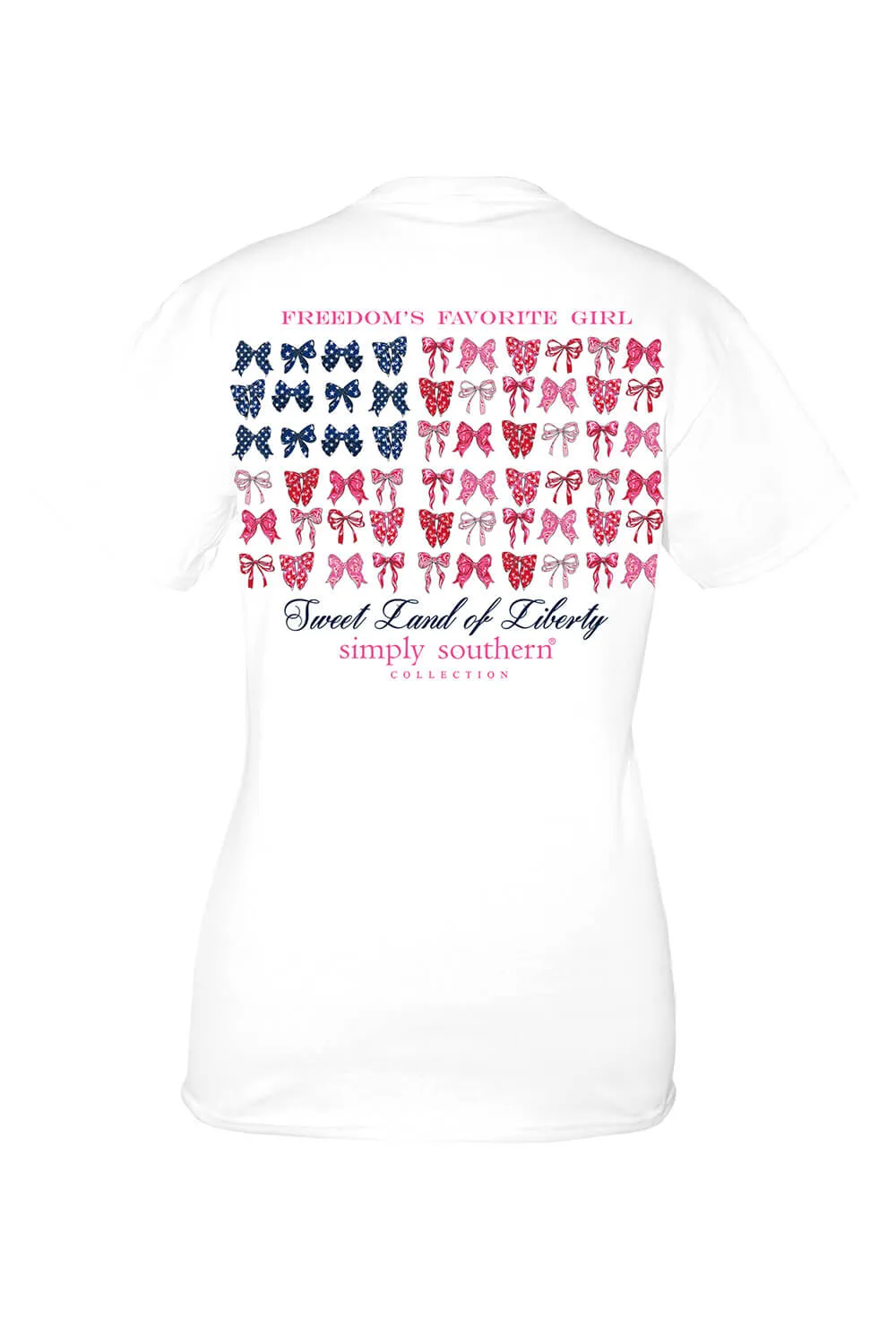 Simply Southern Plus Size Bow Flag T-Shirt for Women in White | EXT-SS-BOWFLAG-WHITE sold by Glik’s