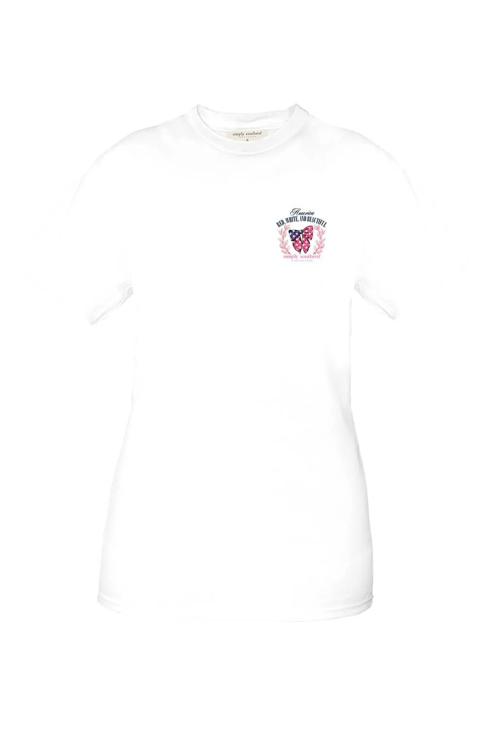 Simply Southern Plus Size Bow Flag T-Shirt for Women in White | EXT-SS-BOWFLAG-WHITE sold by Glik’s product image thumbnail 2