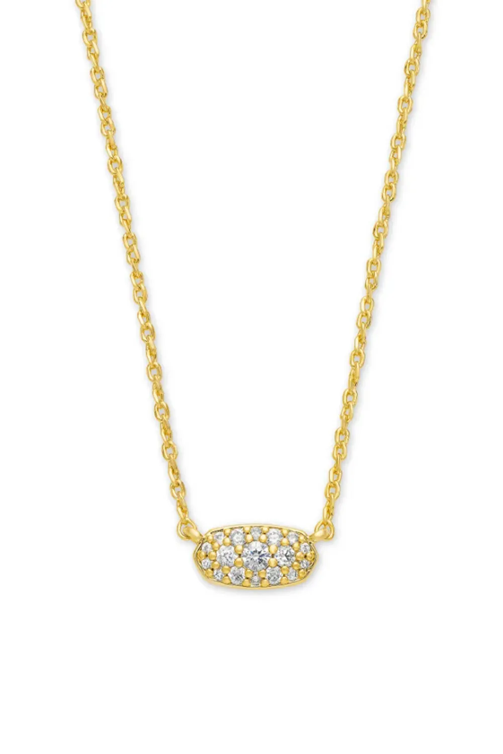 Kendra Scott Grayson Gold Crystal Pendant Necklace in White Crystal | 4217719676 sold by Glik’s product image thumbnail 2