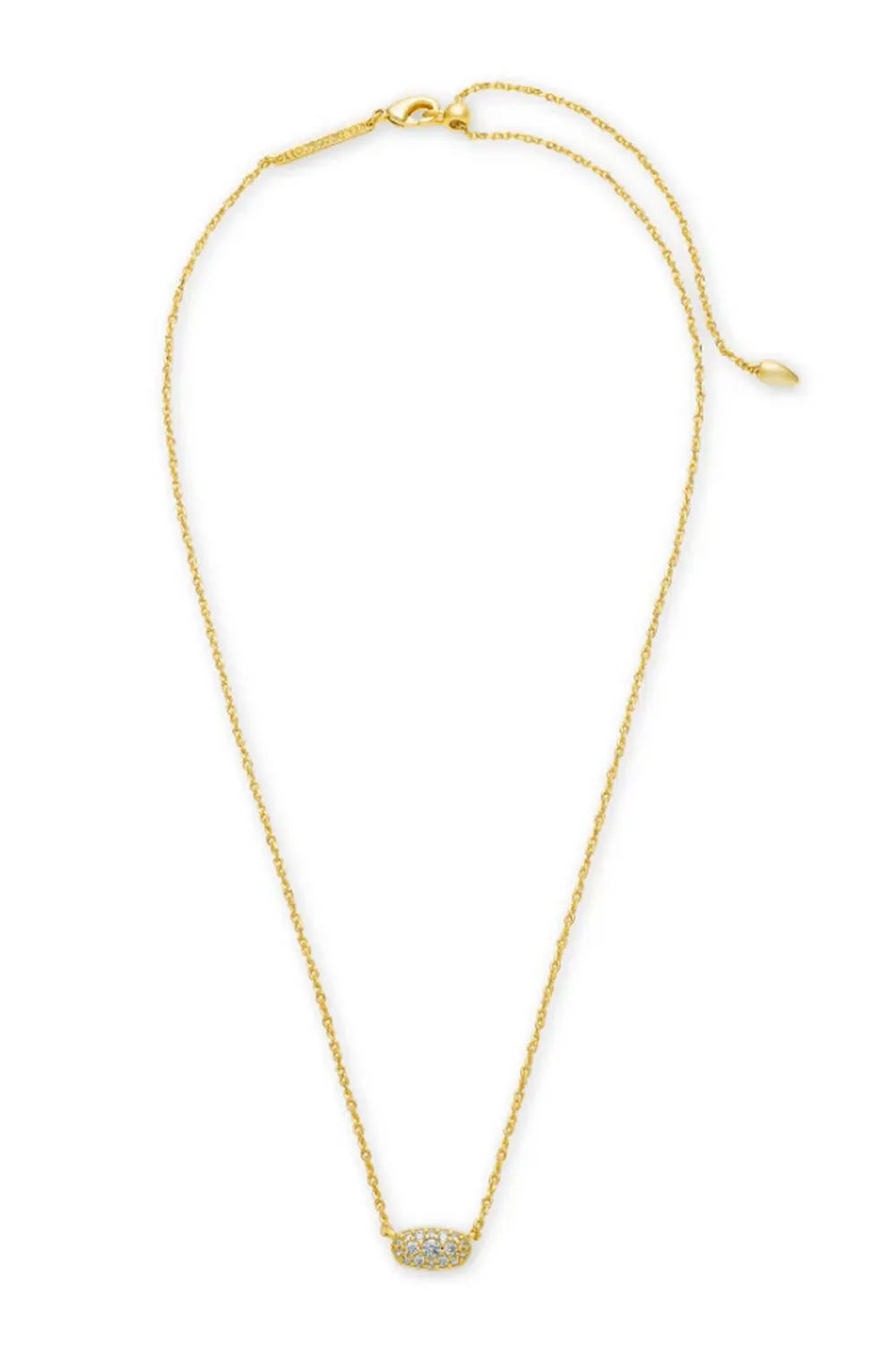 Kendra Scott Grayson Gold Crystal Pendant Necklace in White Crystal | 4217719676 sold by Glik’s