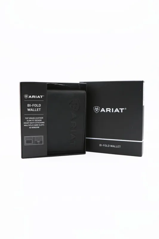 Ariat Bi-Fold Embroidered Wallet in Black | A3546001-BLACK sold by Glik’s