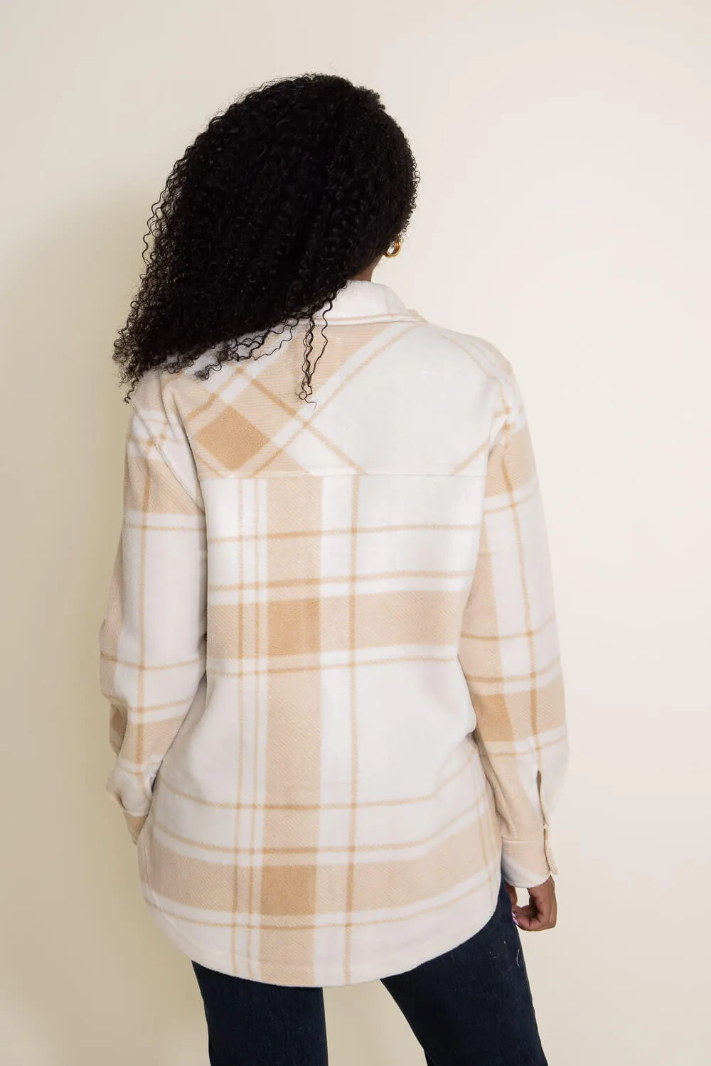 Thread & Supply Tullis Shacket for Women in Cream/Tan | J7711PFKGK-CRM/TAN sold by Glik’s product image thumbnail 3