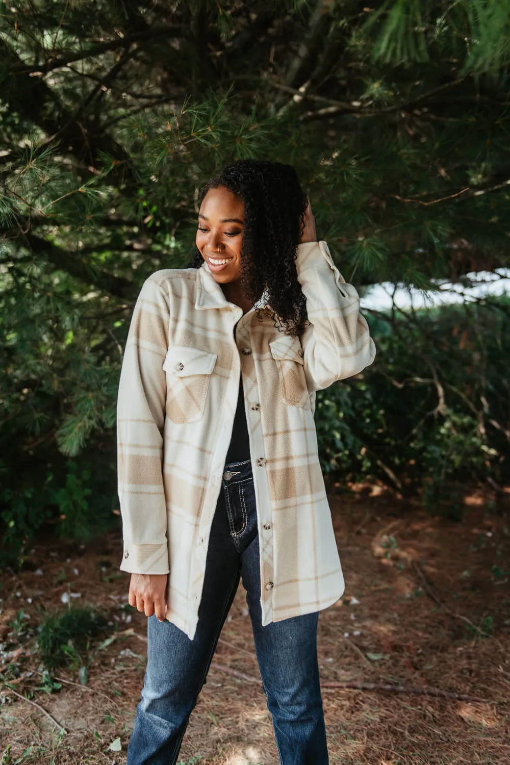 Thread & Supply Tullis Shacket for Women in Cream/Tan | J7711PFKGK-CRM/TAN sold by Glik’s