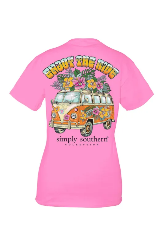 Simply Southern Plus Size Enjoy The Ride T-Shirt for Women in Pink | EXT-SS-RIDE-FNCYCNDY sold by Glik’s