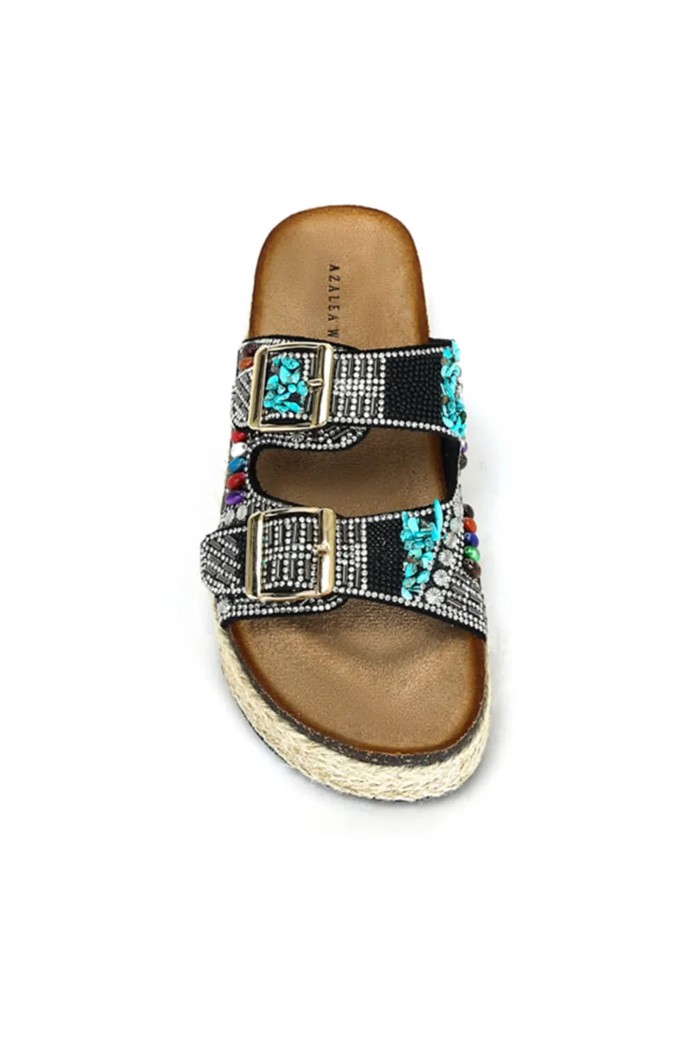 Azalea Wang Kaylum Beaded Slides for Women in Black | KAYLUM-MULTI sold by Glik’s product image thumbnail 4