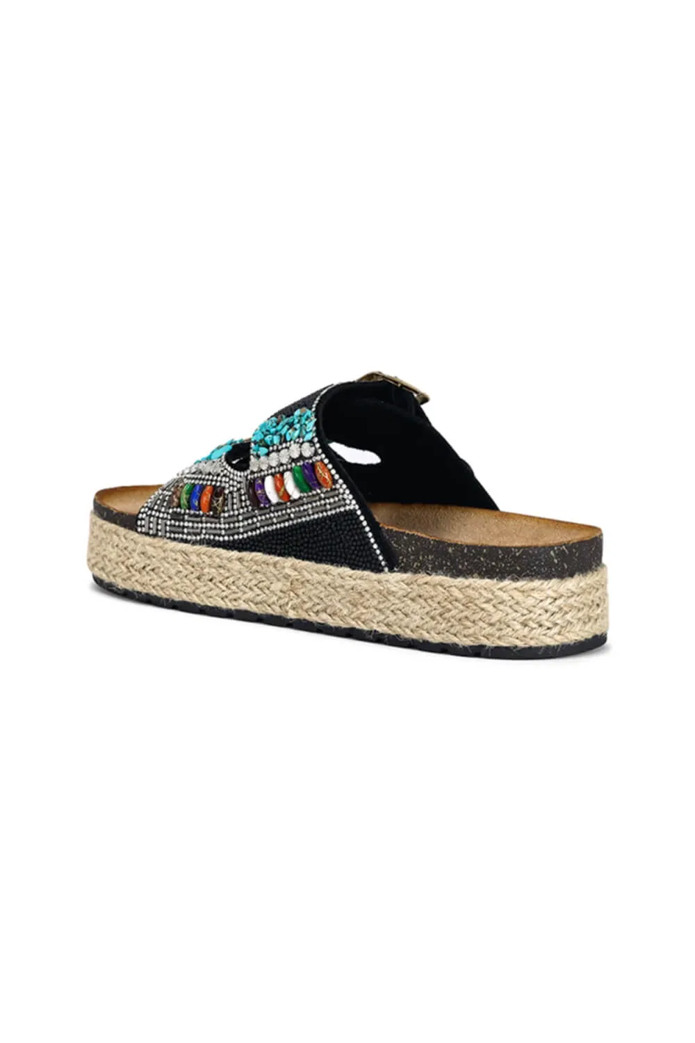 Azalea Wang Kaylum Beaded Slides for Women in Black | KAYLUM-MULTI sold by Glik’s product image thumbnail 5