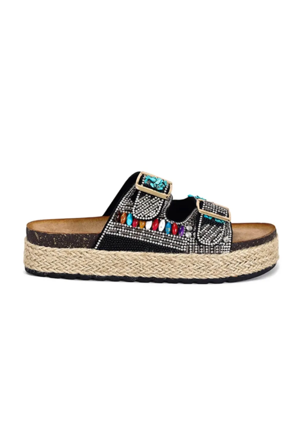 Azalea Wang Kaylum Beaded Slides for Women in Black | KAYLUM-MULTI sold by Glik’s product image thumbnail 3