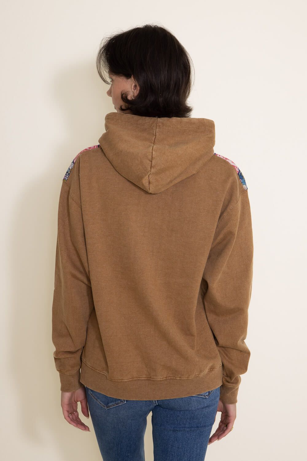 Simply Southern Sunshine Patchwork Hoodie for Women in Brown | PP-0223-PATCH-HD-SUN sold by Glik’s product image thumbnail 3