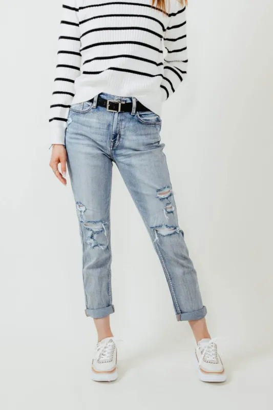 Eunina Super High Rise Boyfriend Jeans for Women | E88087NVA sold by Glik’s