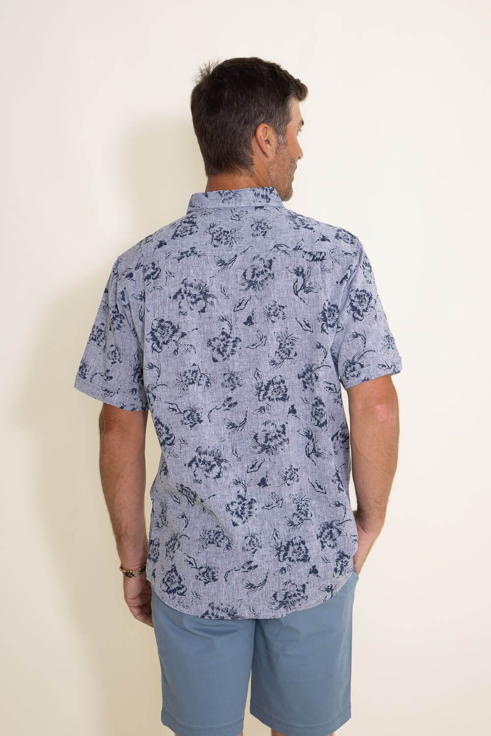 Weatherproof Vintage Linen Shirt for Men in Blue Floral | S2384299GK-DRESSBLUE sold by Glik’s product image thumbnail 3