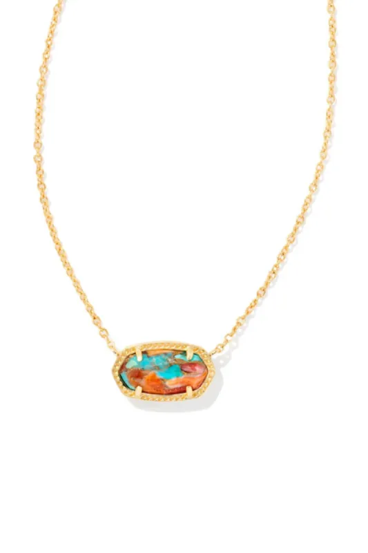 Kendra Scott Elisa Gold Pendant Necklace in Multi Gold | 9608801822 sold by Glik’s