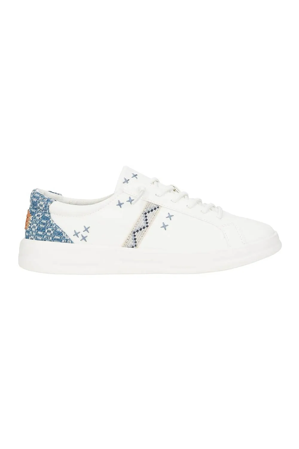 HEYDUDE Women’s Karina Crafted Boho Sneakers in White/Blue | 41966-16S sold by Glik’s product image thumbnail 2