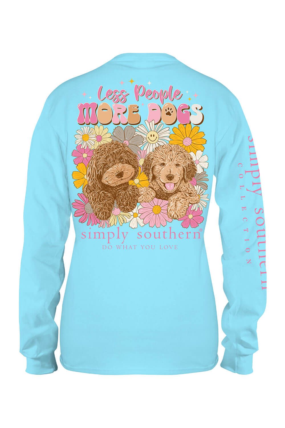 Simply Southern Plus Size Long Sleeve More Dogs T-Shirt for Women in Pool | EXT-LS-MOREDOGS-POOL sold by Glik’s