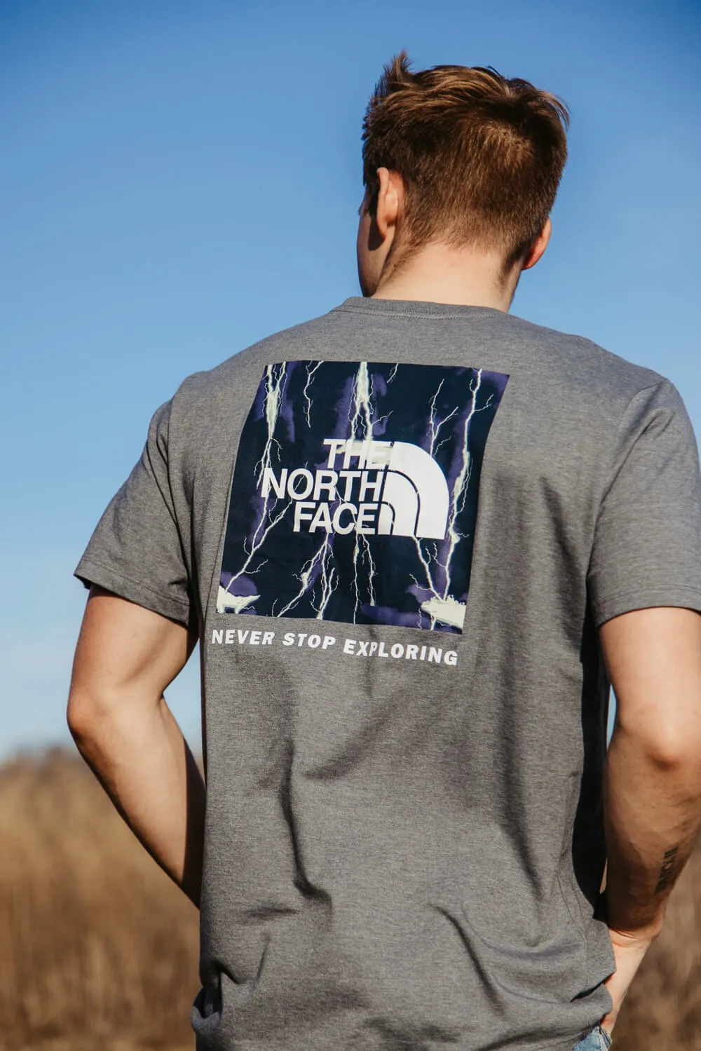 The North Face Box NSE T-Shirt for Men in Grey | NF0A812H-VI4 sold by Glik’s