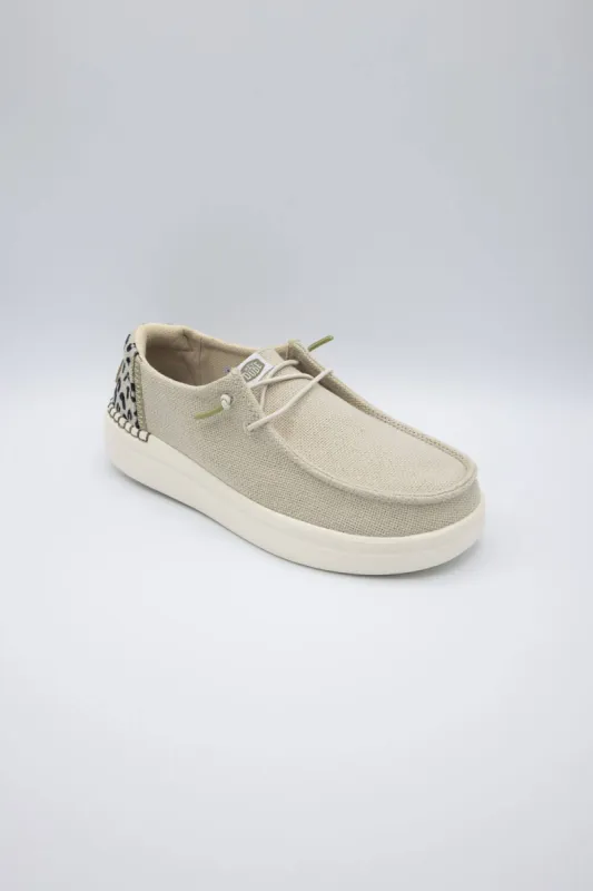 HEYDUDE Women’s Wendy Rise Leo Shoes in Cream | 40204-13R sold by Glik’s