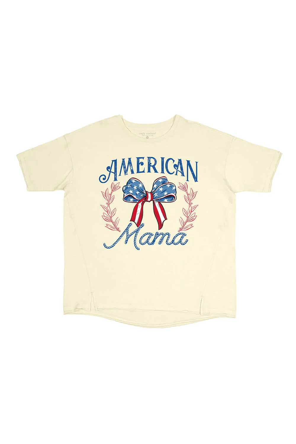 Simply Southern American Mama Bow T-Shirt for Women in Tan | BOXY-SS-AMRMAMA-WHISPER sold by Glik’s product image thumbnail 2