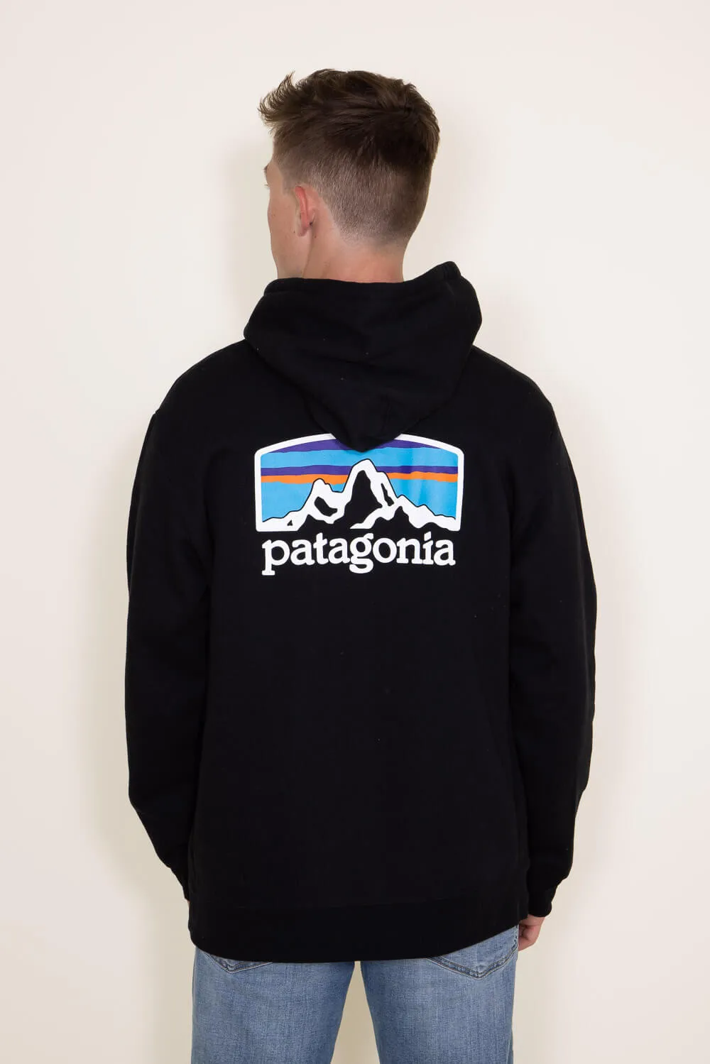 Patagonia Men’s Fitz Roy Horizon Uprisal Hoodie in Black | 39619-BLK sold by Glik’s