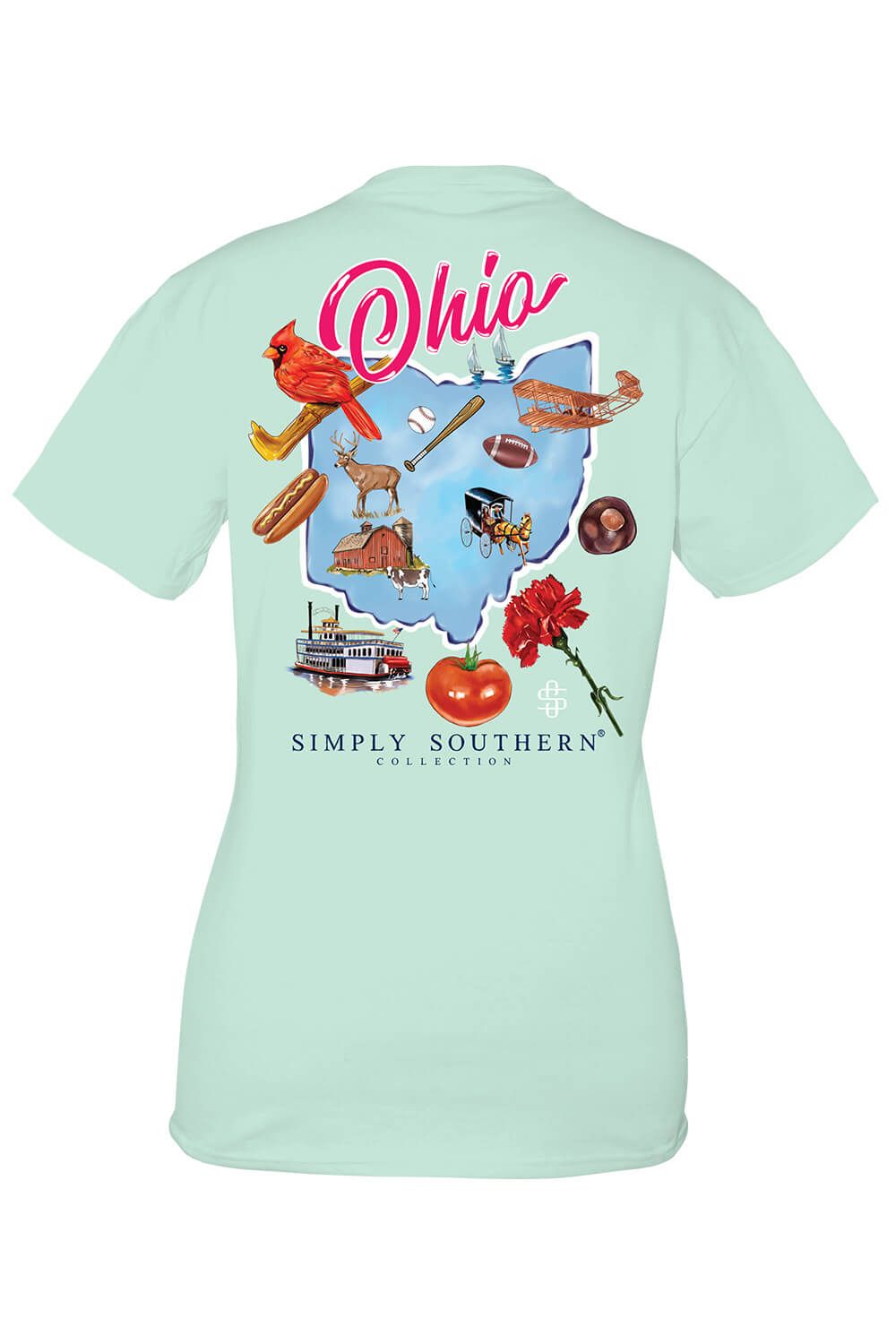 Simply Southern Ohio T-Shirt for Women in Breeze Blue | SS-STATES-OH-BREEZE sold by Glik’s product image thumbnail 3