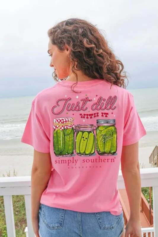 Simply Southern Just Dill With It T-Shirt for Women in Pink | SS-DILL-FNCYCNDY sold by Glik’s