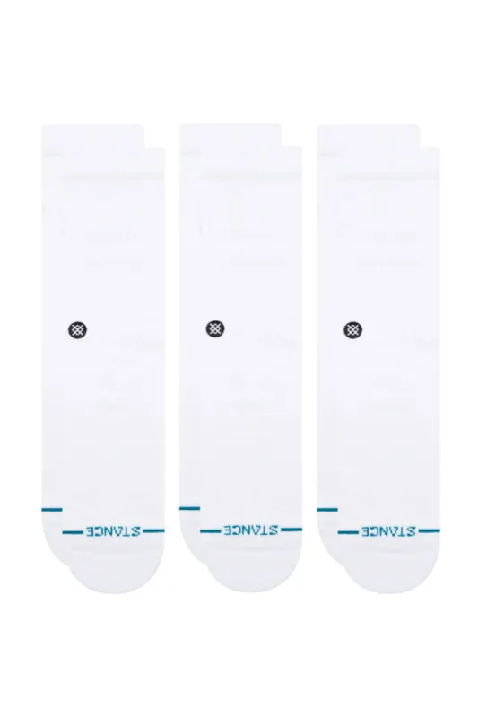 Stance 3 Pack Icon Quarter Socks for Men in White | A356A21IQP-WHT sold by Glik’s