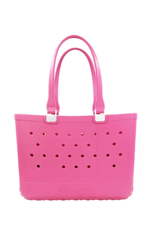 Simply Southern Large Waterproof Tote Bag in Watermelon Pink | PP-0322-SIMPLYTOTE-LG-SLD-WTRMLN sold by Glik’s