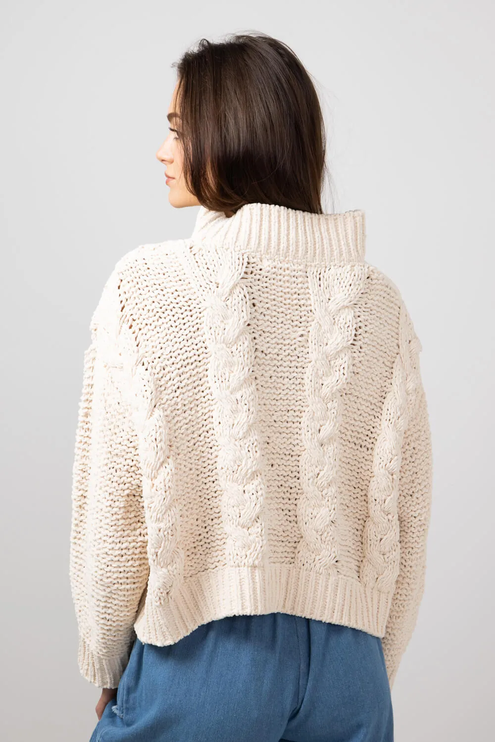 Simply Southern Braid Cropped Sweater for Women in Parchment Cream | PP-0224-SWTR-BRAID-PARCH sold by Glik’s product image thumbnail 2