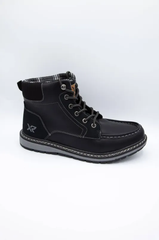 Xray Footwear Knit Collar Lace Up Boots for Men in Black | XRW2677-BLACK sold by Glik’s