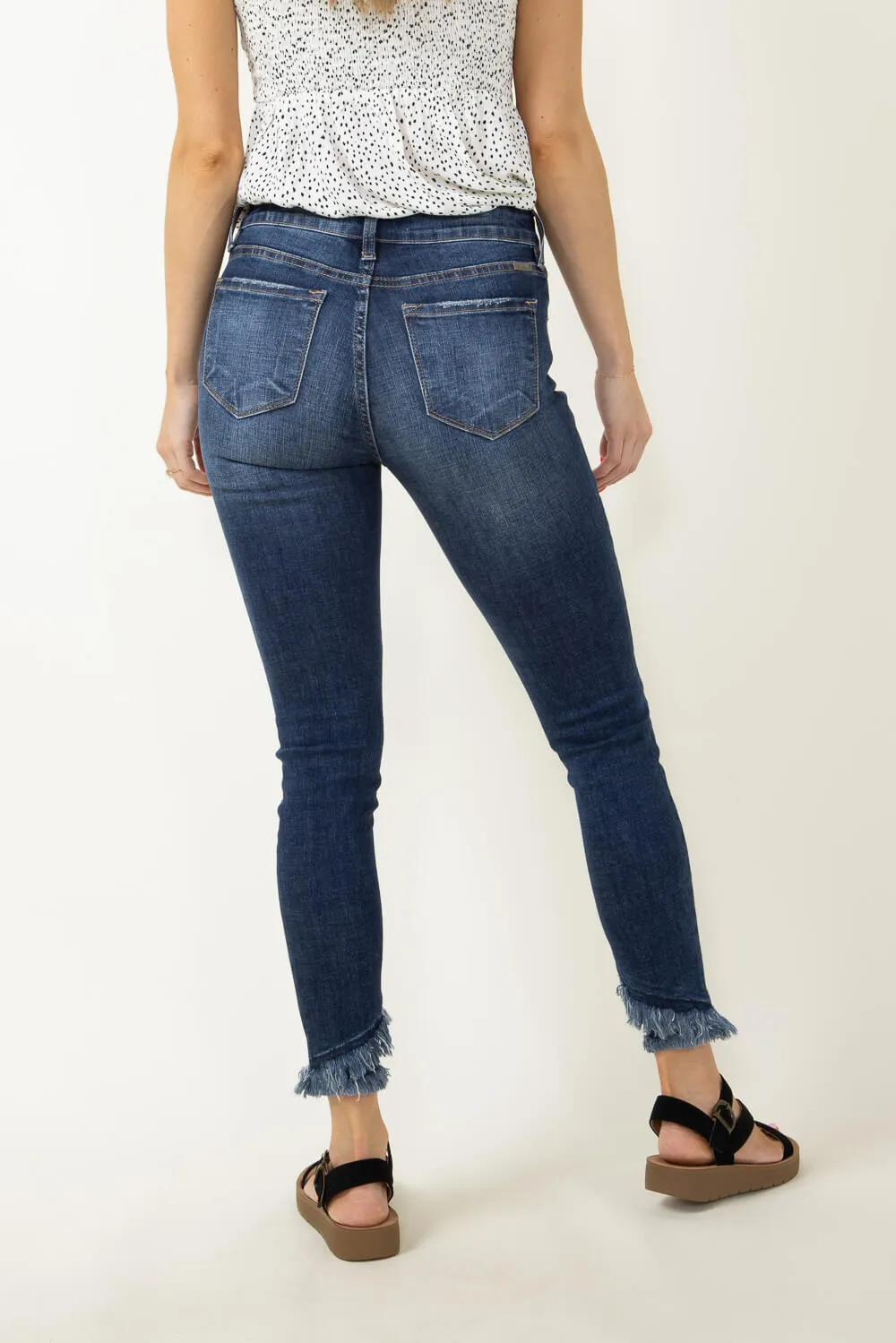 KanCan Nala Mid Rise Double Fray Ankle Skinny Jeans for Women | KC6204D sold by Glik’s product image thumbnail 5