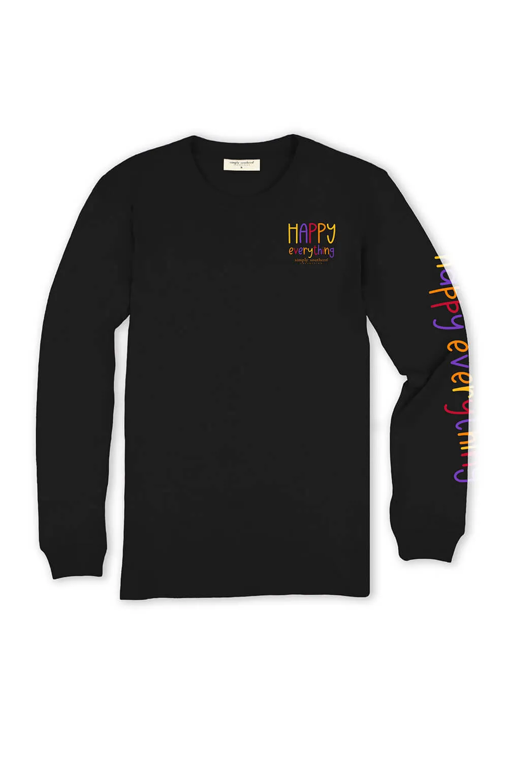 Simply Southern Plus Size Long Sleeve Happy Everything T-Shirt for Women in Black | EXT-LS-EVERYTHING-BLACK sold by Glik’s product image thumbnail 2