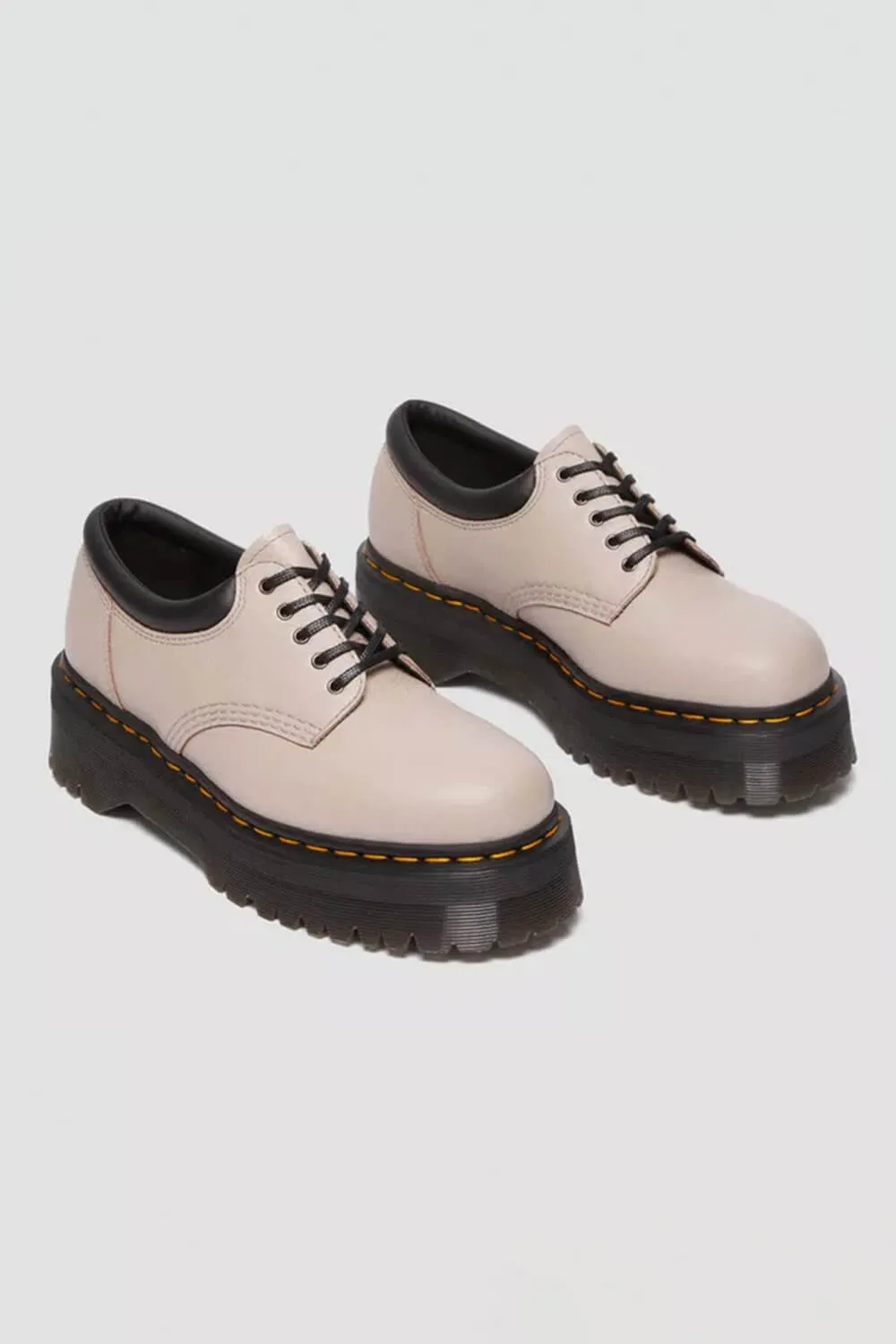 Dr. Martens 8053 Quad Leather Platform Shoes for Women in Taupe | 31374348 sold by Glik’s product image thumbnail 3