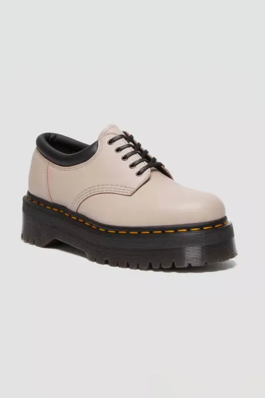 Dr. Martens 8053 Quad Leather Platform Shoes for Women in Taupe | 31374348 sold by Glik’s