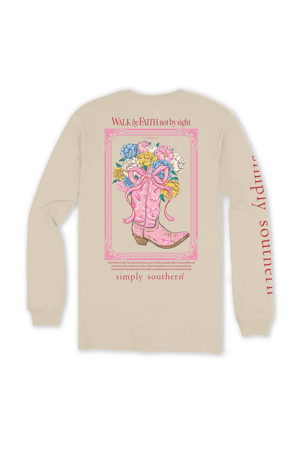Simply Southern Youth Long Sleeve Walk By Faith T-Shirt for Girls in Whisper | YTH-LS-WALK-WHISPER sold by Glik’s product image thumbnail 3