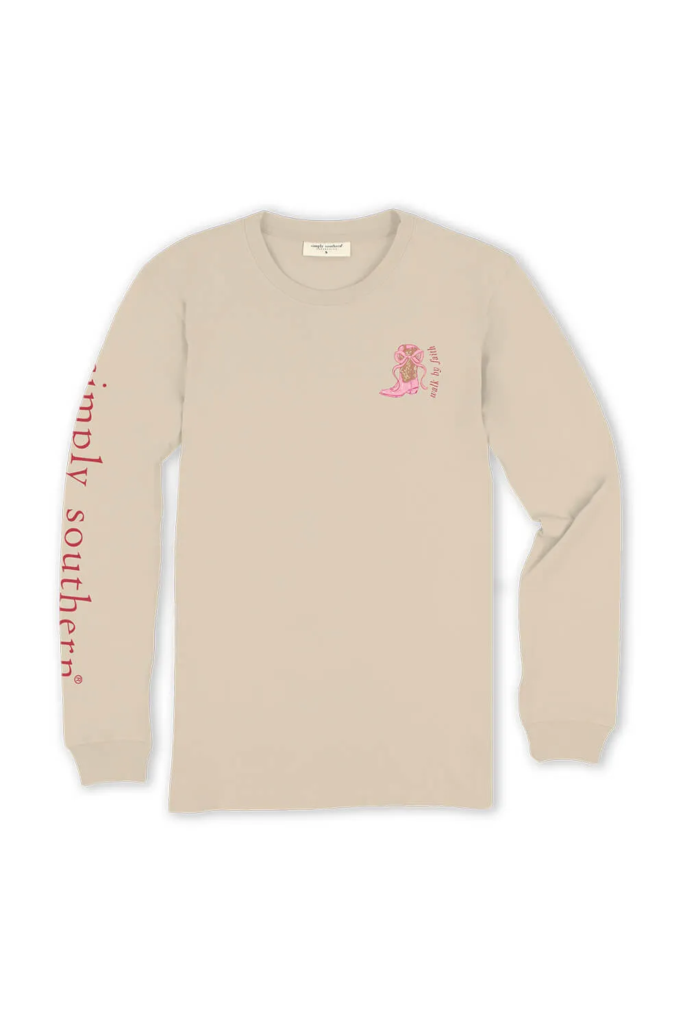 Simply Southern Youth Long Sleeve Walk By Faith T-Shirt for Girls in Whisper | YTH-LS-WALK-WHISPER sold by Glik’s product image thumbnail 2