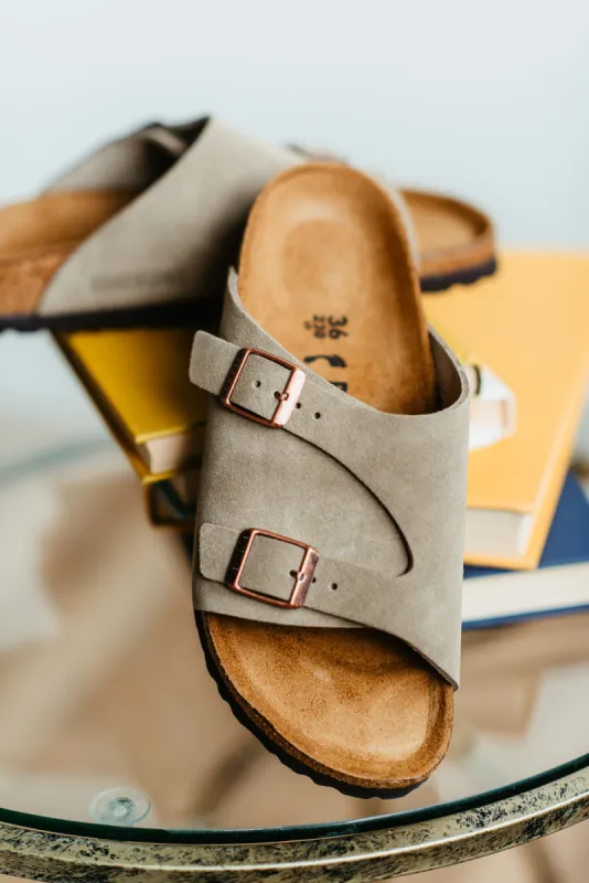 Birkenstock Zurick Suede Sandals for Women in Taupe | 50463 sold by Glik’s