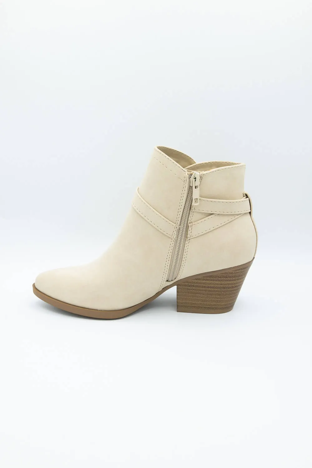 Soda Nadine Buckle Booties for Women in New Beige NADINE-S NEW