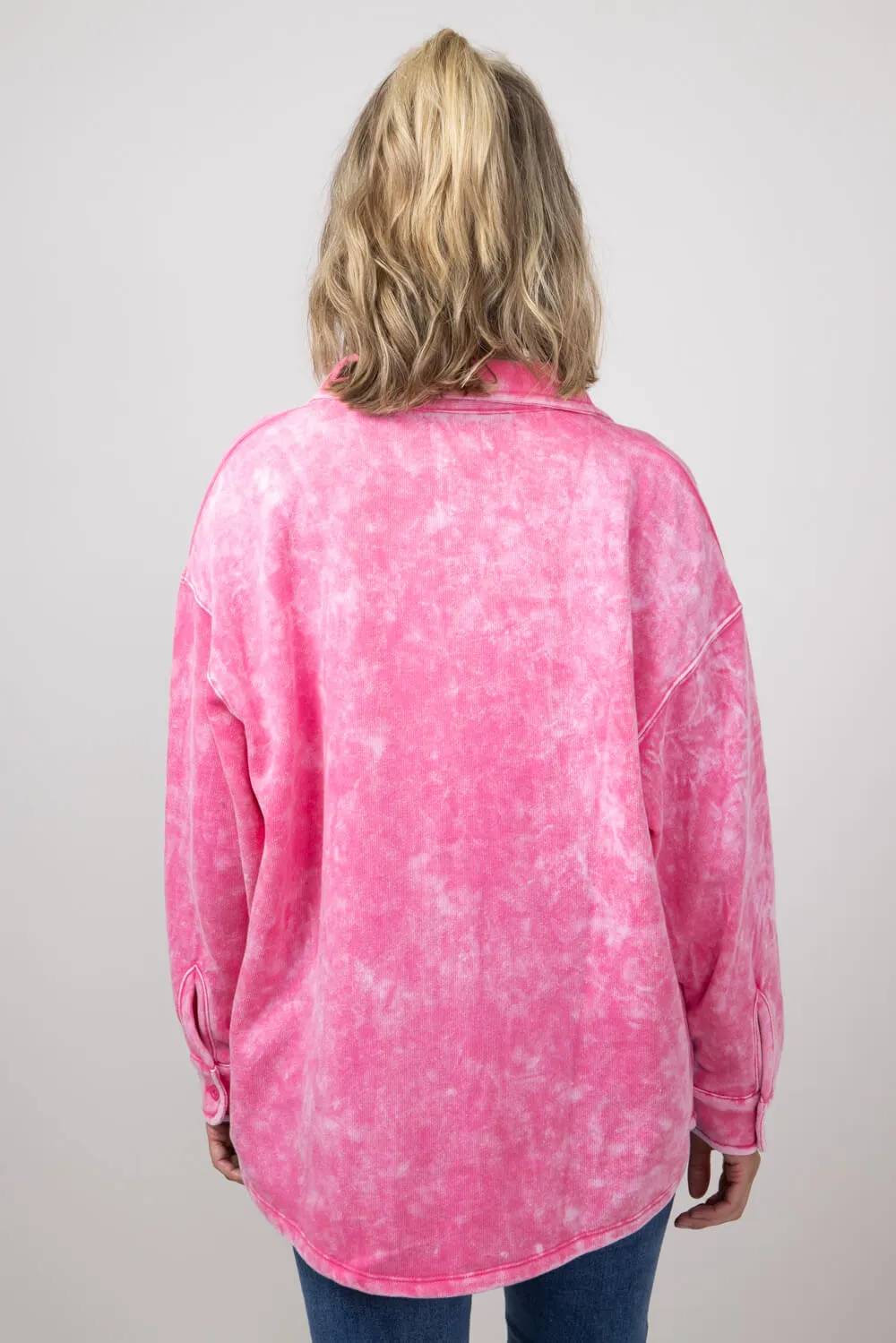Simply Southern Solid Acid Wash Shacket for Women in Pink | PP-0224-SHKT-ACID-PINK sold by Glik’s product image thumbnail 3