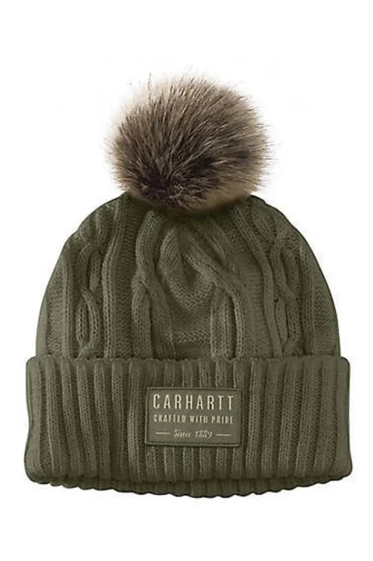 Carhartt Knit Pom-Pom Beanie for Women in Green | 105464-G72 sold by Glik’s