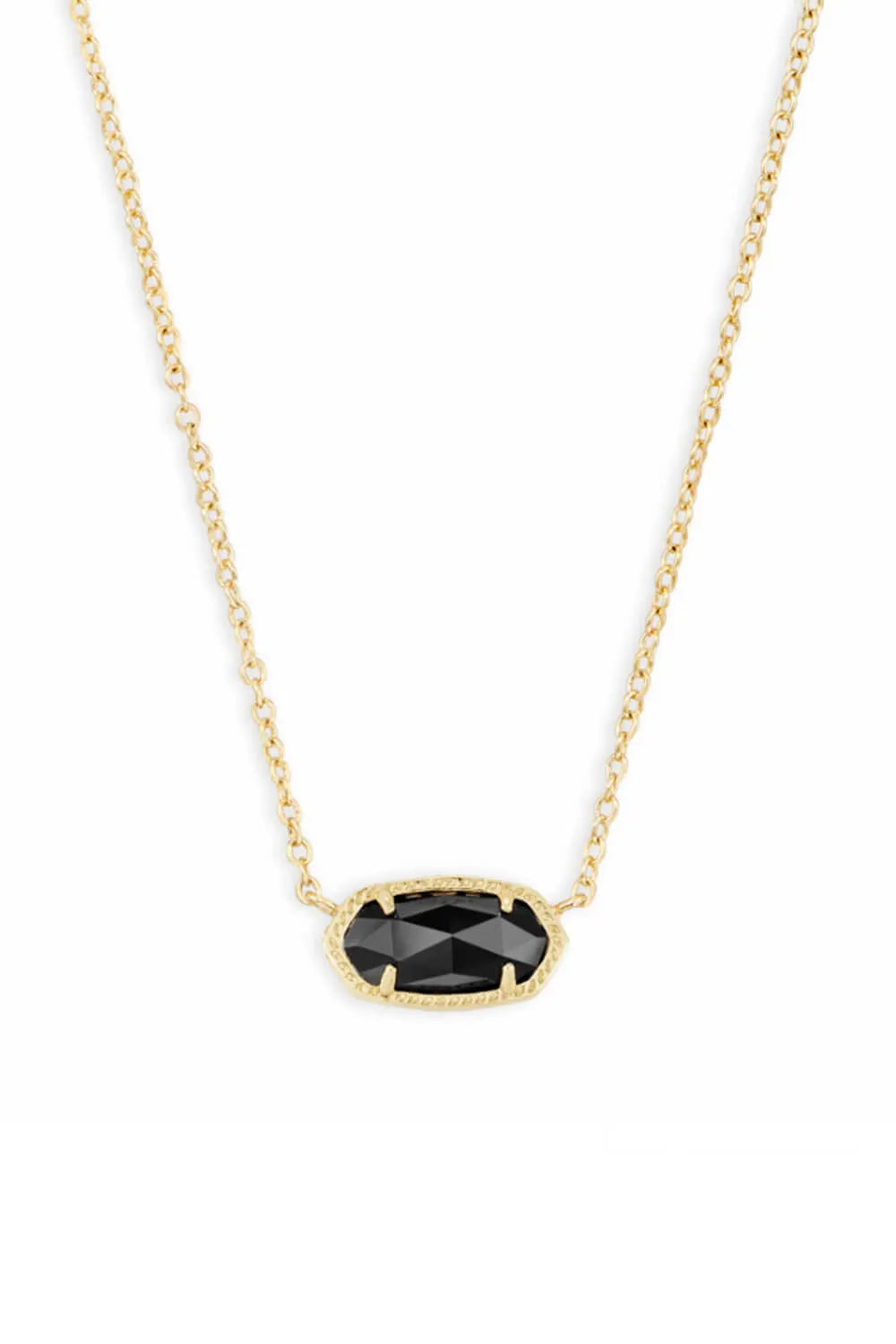 Kendra Scott Elisa Gold Pendant Necklace in Black | 4217711235 sold by Glik’s