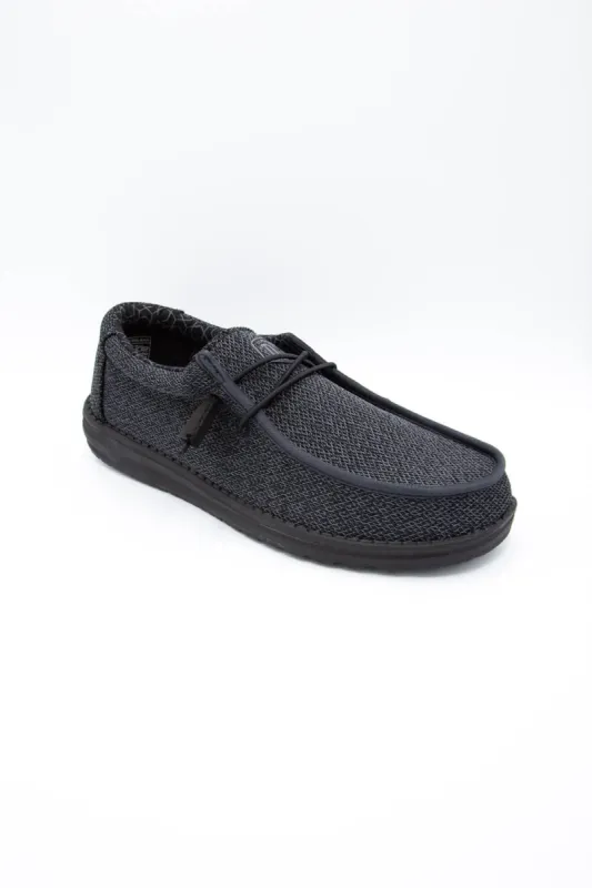 HEYDUDE Men’s Wally Sox Shoes in Micro Total Black | 40019-0XJ sold by Glik’s