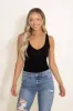 Seamless Double Layer Knit Basic Tank Top for Women in Black | 18363-BLACK sold by Glik’s