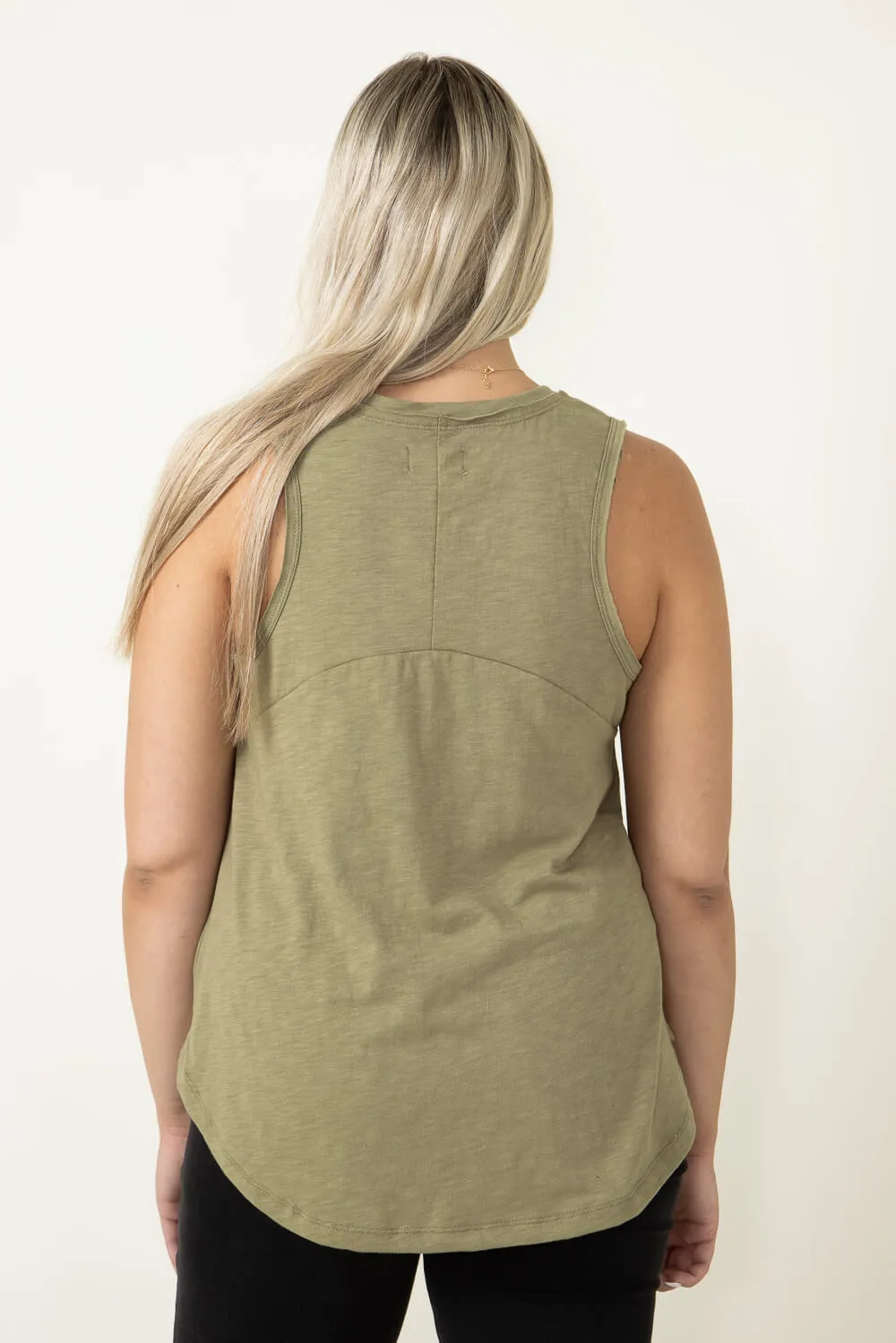 Thread & Supply Manning Tank Top for Women in Olive Green | T1510CPRTS-OLIVEGROVE sold by Glik’s product image thumbnail 3