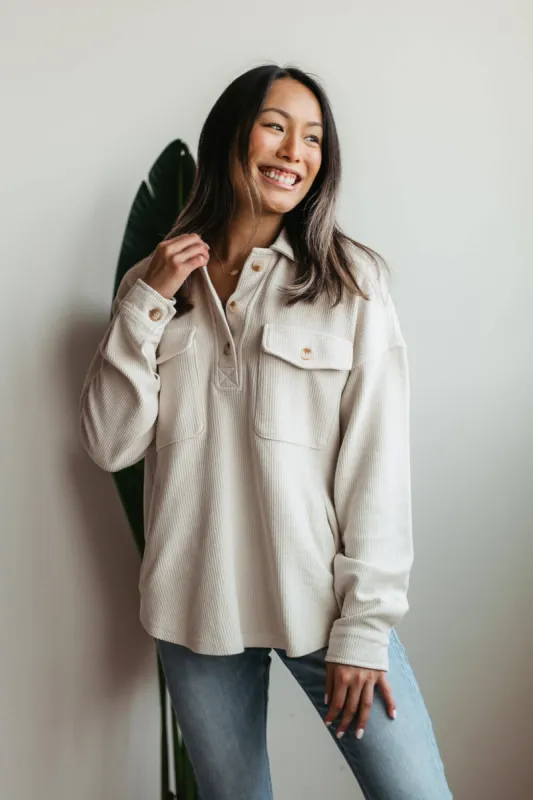 Thread & Supply Ingris Shirt for Women in Cream | T2350CPKTS-CREAM sold by Glik’s