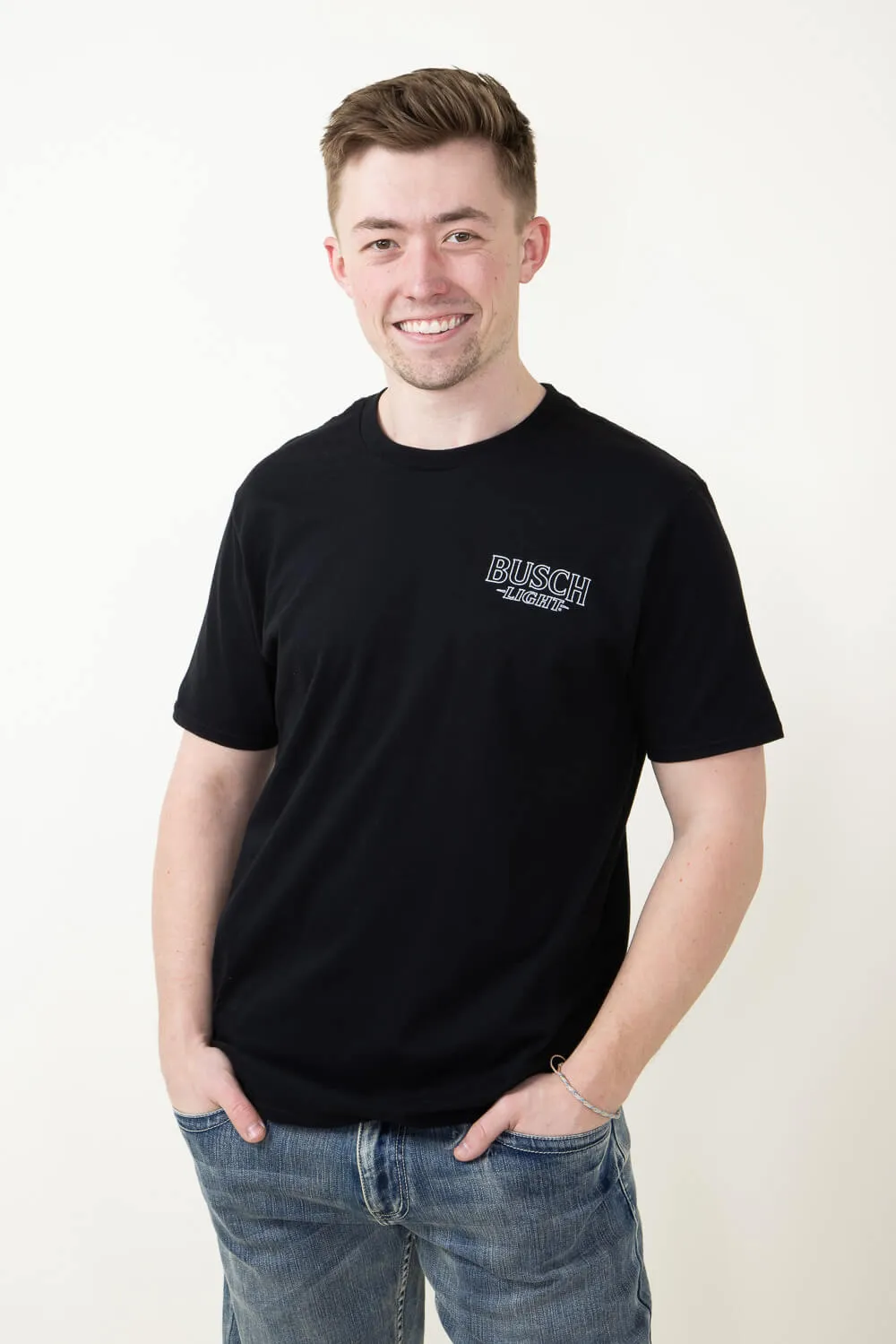 Busch Light Neon Logo T-Shirt for Men in Black | 3347-BLACK sold by Glik’s product image thumbnail 2